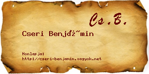 Cseri Benjámin névjegykártya