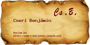 Cseri Benjámin névjegykártya