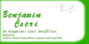 benjamin cseri business card